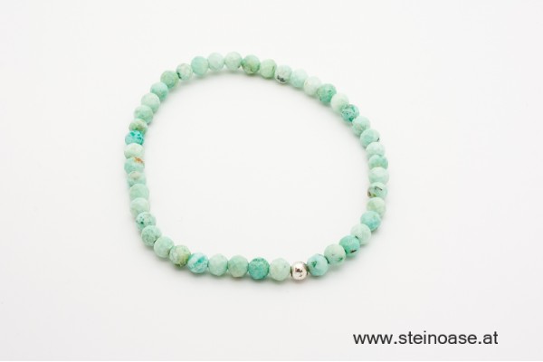 Armband Türkis hell, 3mm facettiert